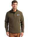 San Francisco 49ers Mono Cutter & Buck Hunts Point Eco Textured Fleece Recycled Mens Snap Pullover Poplar Front Thumbnail Image