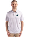 Carolina Panthers Cutter & Buck Pike Eco Flora Print Recycled Mens Big & Tall Polo Polished Medium Gray Front Thumbnail Image