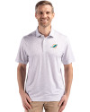 Miami Dolphins Cutter & Buck Pike Recycled Flora Print Mens Big & Tall Polo Polished Medium Gray Front Thumbnail Image