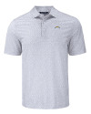 Los Angeles Chargers Cutter & Buck Pike Eco Flora Print Recycled Mens Big & Tall Polo Polished Medium Gray Mannequin Thumbnail Image