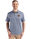View image 1: Chicago Bears Historic Cutter & Buck Pike Recycled Flora Print Mens Big & Tall Polo Navy Blue Front
