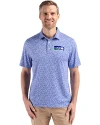 View image 1: Seattle Seahawks Historic Cutter & Buck Pike Recycled Flora Print Mens Big & Tall Polo Chelan Blue Front