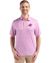 View image 10: Carolina Panthers Monochromatic Cutter & Buck Pike Recycled Flora Print Mens Polo Gelato Fuchsia Front