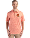 Cincinnati Bengals Historic Cutter & Buck Pike Eco Flora Print Recycled Mens Polo College Orange Front Thumbnail Image