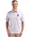 New England Patriots Historic Cutter & Buck Pike Eco Flora Print Recycled Mens Polo Polished Medium Gray Front Thumbnail Image