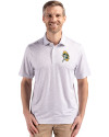 Green Bay Packers Historic Cutter & Buck Pike Eco Flora Print Recycled Mens Polo Polished Medium Gray Front Thumbnail Image