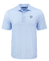 Chicago Bears Mono Cutter & Buck Pike Eco Flora Print Recycled Mens Polo Atlas Light Blue Mannequin Thumbnail Image