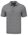 Chicago Bears Monochromatic Cutter & Buck Pike Recycled Flora Print Mens Polo Black Mannequin Thumbnail Image