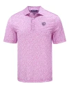 Chicago Bears Monochromatic Cutter & Buck Pike Recycled Flora Print Mens Polo Gelato Fuchsia Mannequin Thumbnail Image