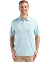 Kansas City Chiefs Monochromatic Cutter & Buck Pike Recycled Flora Print Mens Polo Fresh Mint Front Thumbnail Image