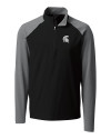 Michigan State Spartans Cutter & Buck Response Lightweight Hybrid Quarter Zip Mens Pullover Windbreaker Black Mannequin Thumbnail Image
