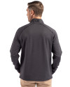 San Francisco 49ers NFL Helmet Cutter & Buck Peshastin Fleece Recycled Mens Half Zip Pullover Black Heather Back Thumbnail Image