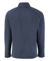 New England Patriots NFL Helmet Cutter & Buck Peshastin Fleece Recycled Mens Half Zip Pullover Navy Blue Heather Mannequin Back Thumbnail Image