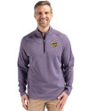 Minnesota Vikings Cutter & Buck Peshastin Fleece Recycled Mens Half Zip Pullover College Purple Heather Front Thumbnail Image