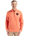 Chicago Bears Historic Cutter & Buck Peshastin Fleece Recycled Mens Half Zip Pullover College Orange Heather Front Thumbnail Image