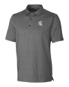 Michigan State Spartans Cutter & Buck Forge Heathered Stretch Mens Polo Charcoal Heather Mannequin Thumbnail Image
