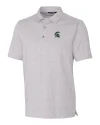View image 11: Michigan State Spartans Cutter & Buck Forge Heathered Stretch Mens Polo Polished Heather Mannequin