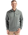 Philadelphia Eagles Historic Cutter & Buck Peshastin Fleece Recycled Mens Half Zip Pullover Hunter Heather Front Thumbnail Image