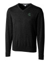Michigan State Spartans Cutter & Buck Lakemont Tri-Blend Mens V-Neck Pullover Sweater Black Mannequin Thumbnail Image