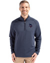 Minnesota Vikings Americana Cutter & Buck Peshastin Fleece Recycled Mens Half Zip Pullover Navy Blue Heather Front Thumbnail Image