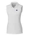 Michigan Wolverines Cutter & Buck Womens Advantage Polo Sleeveless White Mannequin Thumbnail Image