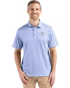 View image 7: San Francisco 49ers Monochromatic Cutter & Buck Pike Recycled Shadow Check Print Mens Polo Hyacinth Front