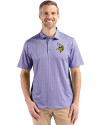 Minnesota Vikings Cutter & Buck Pike Eco Shadow Check Print Recycled Mens Polo Hyacinth Front Thumbnail Image