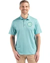 Pittsburgh Steelers Mono Cutter & Buck Pike Eco Shadow Check Print Recycled Mens Polo Fresh Mint Front Thumbnail Image