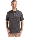 Buffalo Bills Cutter & Buck Forge Epic Confidence Fine Line Stripe Stretch Recycled Mens Polo Black/White Front Thumbnail Image