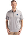 Indianapolis Colts Historic Cutter & Buck Forge Epic Confidence Fine Line Stripe Stretch Recycled Mens Polo Polished/White Front Thumbnail Image