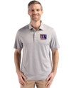 New York Giants Cutter & Buck Forge Epic Confidence Fine Line Stripe Stretch Recycled Mens Polo Polished/White Front Thumbnail Image