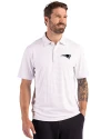 New England Patriots Mono Cutter & Buck Forge Epic Confidence Fine Line Stripe Stretch Recycled Mens Polo White/Polished Front Thumbnail Image