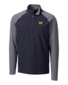Michigan Wolverines Cutter & Buck Response Lightweight Hybrid Quarter Zip Mens Pullover Windbreaker Liberty Navy Mannequin Thumbnail Image