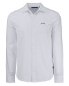 Los Angeles Chargers Cutter & Buck Advantage Tri-Blend Eco Soft Pique Long Sleeve Knitted Mens Button Up White Mannequin Thumbnail Image