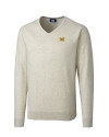 Michigan Wolverines Cutter & Buck Lakemont Tri-Blend Mens V-Neck Pullover Sweater Oatmeal Heather Mannequin Thumbnail Image