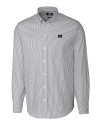 Michigan Wolverines Cutter & Buck Stretch Oxford Stripe Mens Long Sleeve Dress Shirt Charcoal Mannequin Thumbnail Image