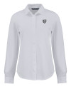 Chicago Bears Mono Cutter & Buck Advantage Tri-Blend Eco Soft Pique Long Sleeve Knitted Womens Button Up White Mannequin Thumbnail Image