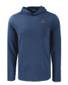 Texas Longhorns Alumni Cutter & Buck Coastline Epic Comfort Recycled Mens Hooded Shirt Navy Blue Mannequin Thumbnail Image