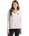 Texas Longhorns Alumni Cutter & Buck Coastline Epic Comfort Recycled Womens Hooded Shirt CONCRETE Front Thumbnail Image