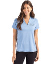 Tampa Bay Rays Mono Cutter & Buck Forge Eco Heathered Stretch Womens Blade Top Dark Atlas Heather Front Thumbnail Image
