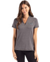 Atlanta Braves Mono Cutter & Buck Forge Eco Heathered Stretch Womens Blade Top Dark Black Heather Front Thumbnail Image