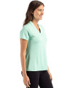 Atlanta Braves Mono Cutter & Buck Forge Eco Heathered Stretch Womens Blade Top Fresh Mint Heather Side Thumbnail Image
