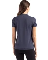 Milwaukee Brewers Stars & Stripes Cutter & Buck Forge Eco Heathered Stretch Womens Blade Top Dark Navy Blue Heather Back Thumbnail Image
