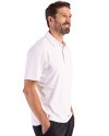 Houston Astro Mono Cutter & Buck Forge Epic Confidence Fine Line Stripe Stretch Recycled Mens Polo White/Polished Side Thumbnail Image