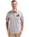 Chicago White Sox Cooperstown Cutter & Buck Forge Epic Confidence Fine Line Stripe Stretch Recycled Mens Polo Polished/White Front Thumbnail Image