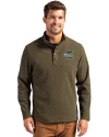 Philadelphia Phillies Mono Cutter & Buck Hunts Point Eco Textured Fleece Recycled Mens Snap Pullover Poplar Front Thumbnail Image