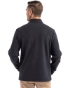 St. Louis Cardinals Mono Cutter & Buck Hunts Point Eco Textured Fleece Recycled Mens Snap Pullover Black Back Thumbnail Image