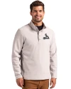 St. Louis Cardinals Mono Cutter & Buck Hunts Point Eco Textured Fleece Recycled Mens Snap Pullover Polished Medium Gray Front Thumbnail Image