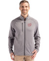 Washington Nationals Cutter & Buck Peshastin Fleece Recycled Mens Full Zip Jacket Elemental Grey Heather Front Thumbnail Image