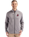 St. Louis Cardinals Cooperstown Cutter & Buck Peshastin Fleece Recycled Mens Full Zip Jacket Elemental Grey Heather Front Thumbnail Image